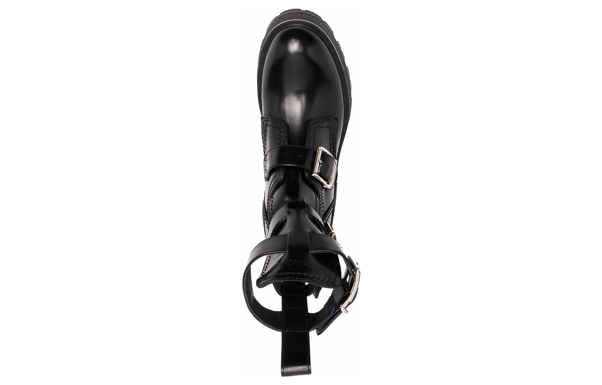 Shop (W) Bota Alexander McQueen Rave Buckle 'Negra' 700078WIC631081