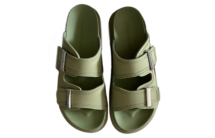(W) Alexander McQueen Rubber Sandal 'Sage Green'