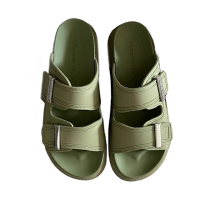 (W) Alexander McQueen Rubber Sandal 'Sage Green'