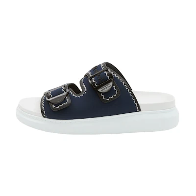 (W) Alexander McQueen Rubber Slide 'White Blue'
