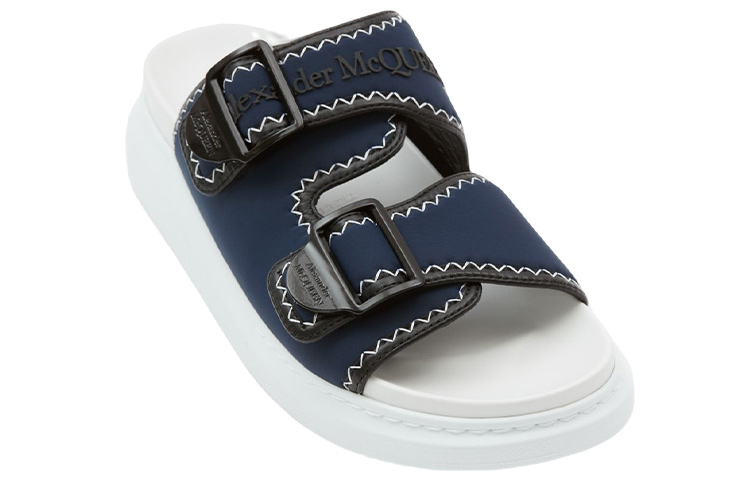(W) Alexander McQueen Rubber Slide 'White Blue' 圖 3