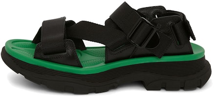 (Women) Alexander McQueen Sandal 'Black Green Fashion Casual' 667285W4R511395 (Women) Alexander McQueen Sandal 'Black Green Fashion Casual' 667285W4R511395