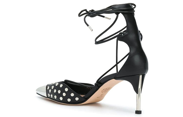 Lookbook (W) Sandalias Alexander McQueen 'Negro con Lazo' 571657WHMUJ1081