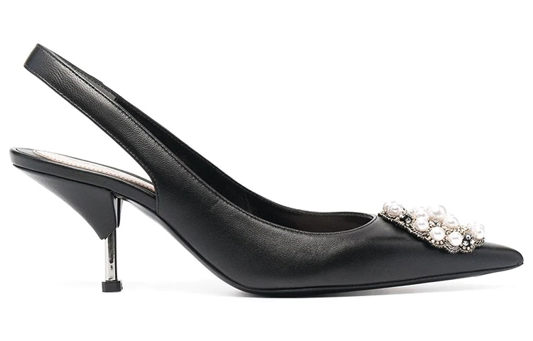 Order (W) Sandal Hak Tinggi Alexander McQueen 'Embellished Wraparound Hitam' 651806WHW251081