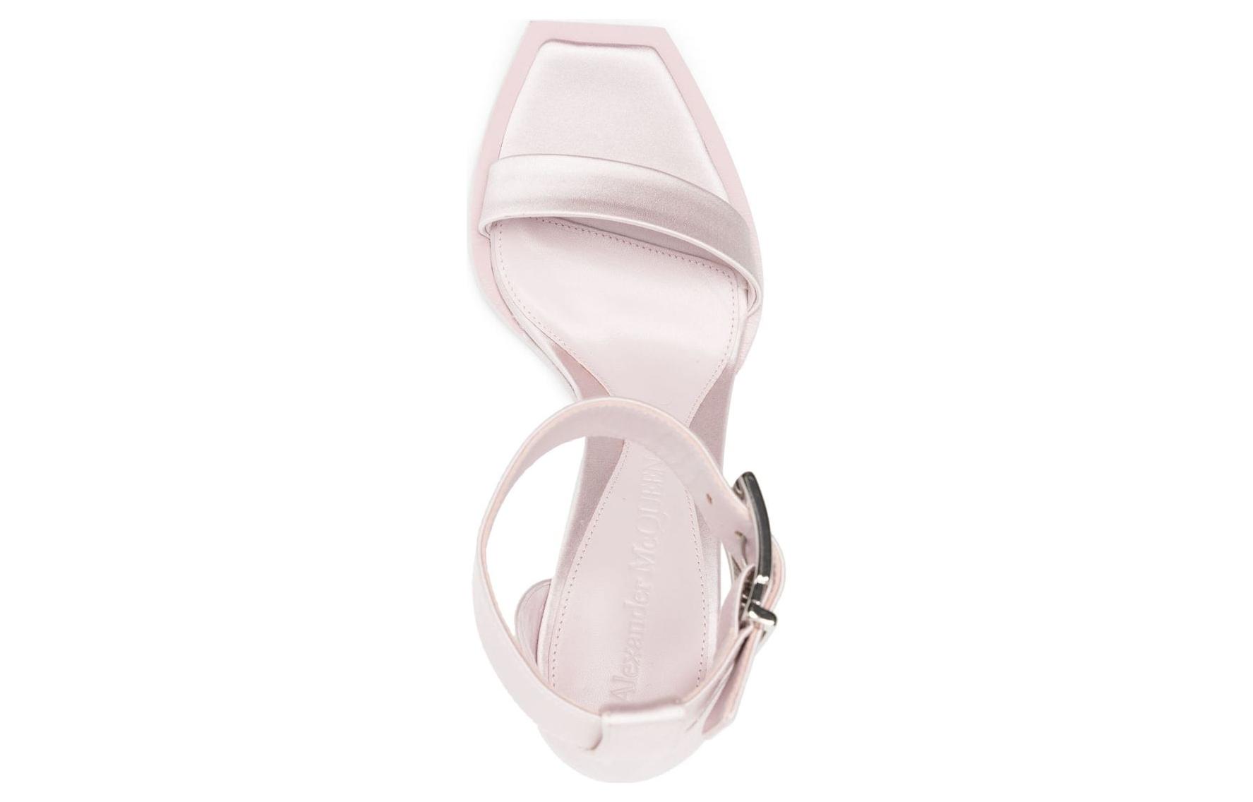 Shop (W) Alexander McQueen Satin Slide 'Keanggunan Merah Jambu Lembut' 734993W4GPA5739