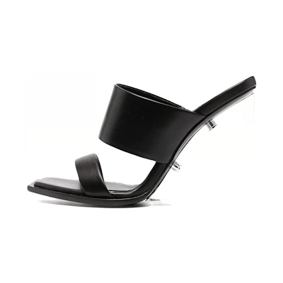 (W) Alexander McQueen Shard Leather Sandal 'Black'