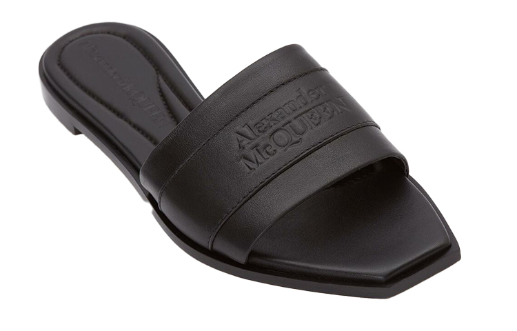 Order (W) Alexander McQueen Black Signature 'Sandal Kasual Nyaman Kulit Sapi' 651902WHZX11000