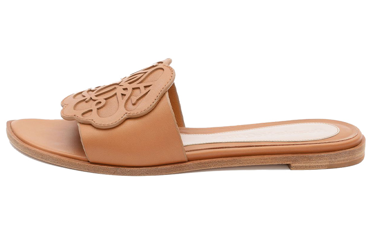 (Women) Alexander McQueen Signature Calfskin Print Slippers 'Brown' 611712WHYV02217