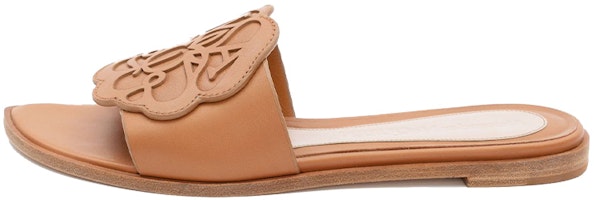 (Women) Alexander McQueen Signature Calfskin Print Slippers 'Brown' 611712WHYV02217 (Women) Alexander McQueen Signature Calfskin Print Slippers 'Brown' 611712WHYV02217