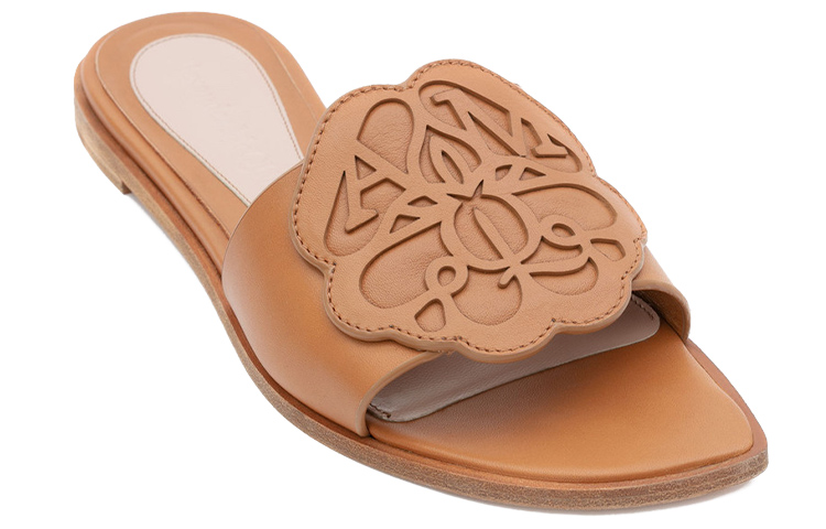 Order (W) Pantuflas Alexander McQueen Signature de Piel Estampada 'Marrón' 611712WHYV02217