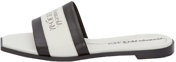 (Women) Alexander McQueen Signature Leather Slipper 'Black White' 651902WHZX11280 (Women) Alexander McQueen Signature Leather Slipper 'Black White' 651902WHZX11280