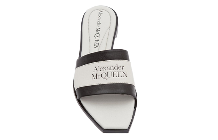 Lookbook (W) 알렉산더 맥퀸 시그니처 슬리퍼 (블랙/화이트) 651902WHZX11280