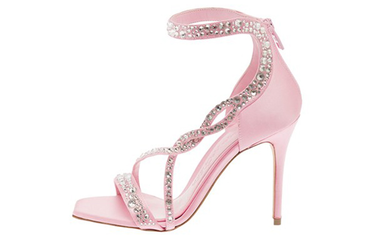 (W) Alexander McQueen Silk Blend Fashion Slide 'Pink'