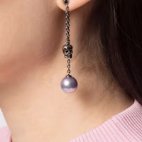 Lookbook (Women) Alexander McQueen Silver Skull Drop Earrings with Mother-of-Pearl & Pearls 651156J160X4030