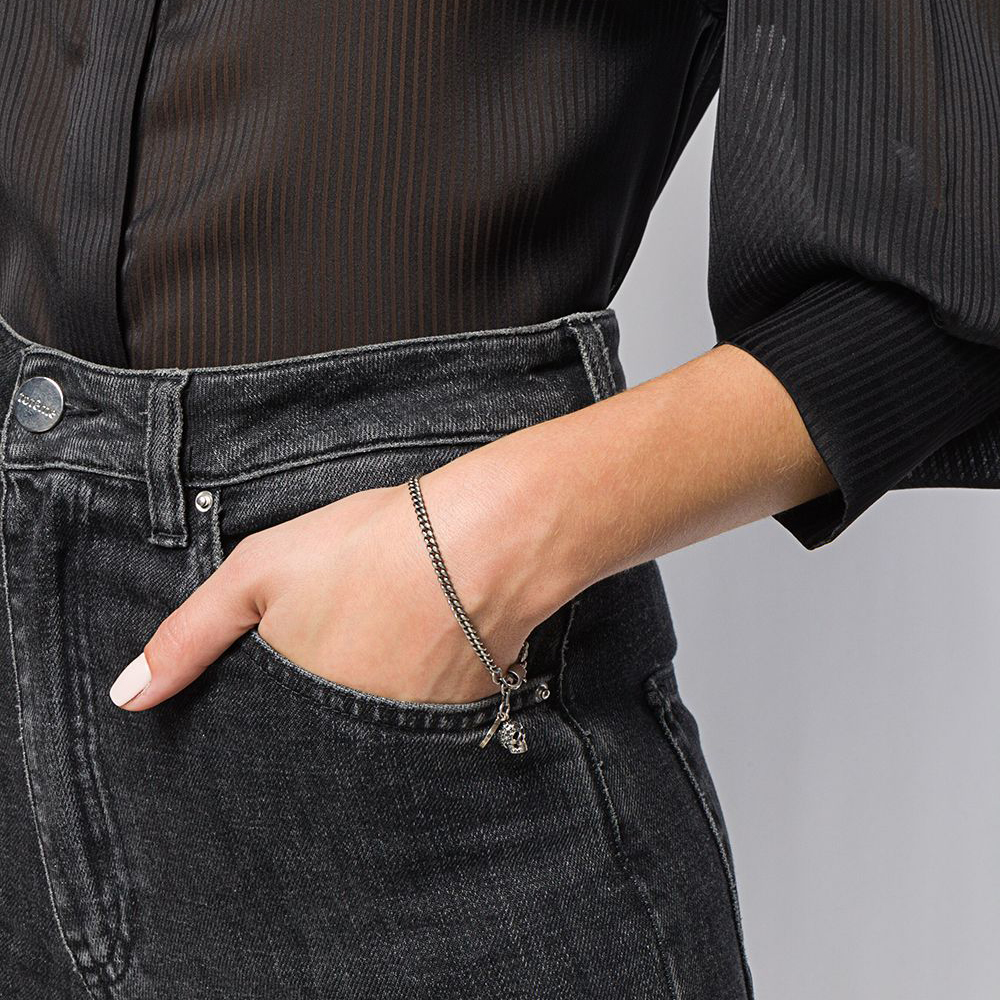 Lookbook (W) 亞歷山大·麥昆 銀色骷髏吊墜手鍊 582695J160Y