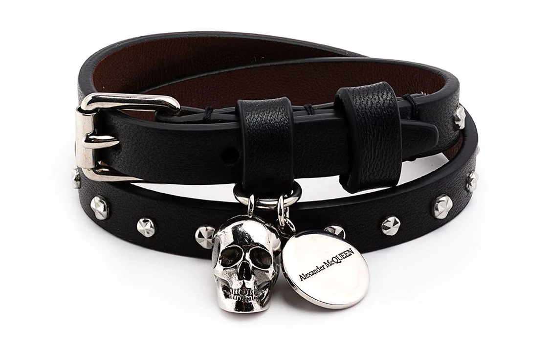 Order (Women) Alexander McQueen Skull Charm Wrap Bracelet Black 6309901AAA4