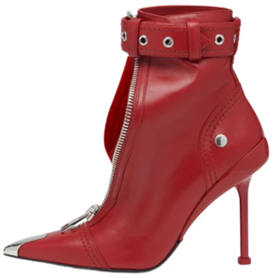 (W) Alexander McQueen Slash ''Rode Puntige Teen Enkelboot met Rits'' 768101WIDR46153 Buy (W) Alexander McQueen Slash ''Rode Puntige Teen Enkelboot met Rits'' 768101WIDR46153