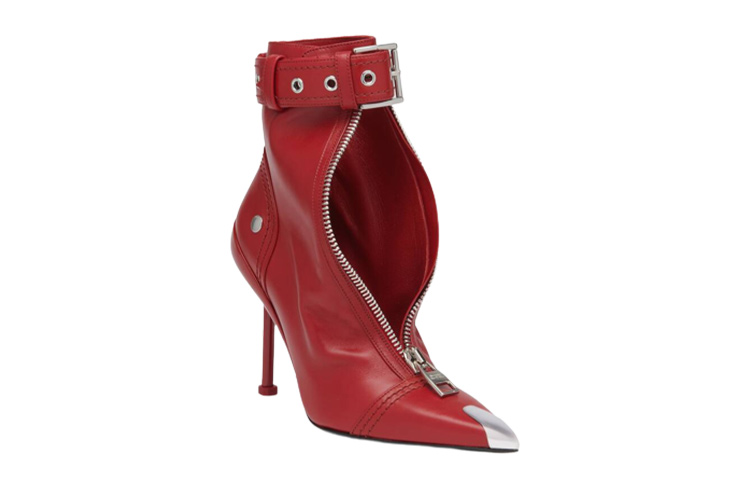Lookbook (W) Alexander McQueen Slash ''Rode Puntige Teen Enkelboot met Rits'' 768101WIDR46153