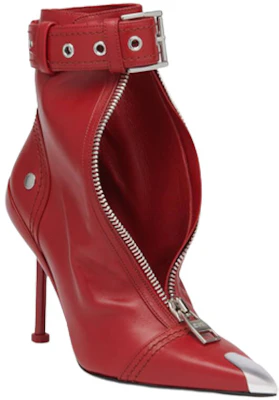 (W) Alexander McQueen Slash ''Rode Puntige Teen Enkelboot met Rits'' 768101WIDR46153 Lookbook (W) Alexander McQueen Slash ''Rode Puntige Teen Enkelboot met Rits'' 768101WIDR46153