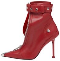 (Women) Alexander McQueen Slash 'Red Pointed-Toe Zip Ankle Boot' 768101WIDR46153 (Women) Alexander McQueen Slash 'Red Pointed-Toe Zip Ankle Boot' 768101WIDR46153