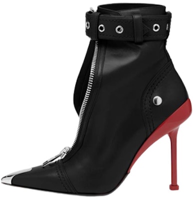 (Women) Alexander McQueen Slash Leather Pointed Toe Zip Boots 'Black' 768101WIDR41695 Buy (Women) Alexander McQueen Slash Leather Pointed Toe Zip Boots 'Black' 768101WIDR41695