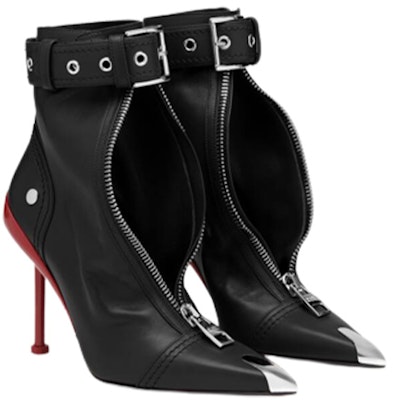 (Women) Alexander McQueen Slash Leather Pointed Toe Zip Boots 'Black' 768101WIDR41695 Order (Women) Alexander McQueen Slash Leather Pointed Toe Zip Boots 'Black' 768101WIDR41695