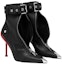 Order (W) Alexander McQueen But Hitam Bertumit Zip Kulit 'Slash' 768101WIDR41695