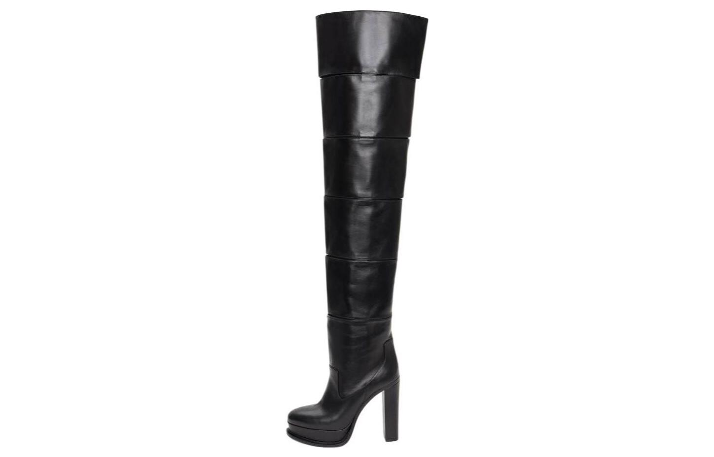 Order (W) But Alexander McQueen Kulit Hujung Bujur But Tinggi 'Hitam' 745241WIDR21000