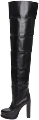(W) But Alexander McQueen Kulit Hujung Bujur But Tinggi 'Hitam' 745241WIDR21000 Order (W) But Alexander McQueen Kulit Hujung Bujur But Tinggi 'Hitam' 745241WIDR21000