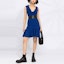 Lookbook (W) Alexander McQueen Gaun Biru Tanpa Lengan dengan Ikatan & Leher Asimetrik 650272-Q1ASA-4087