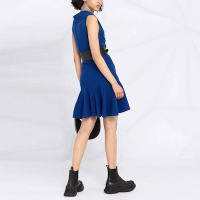 (W) Alexander McQueen Gaun Biru Tanpa Lengan dengan Ikatan & Leher Asimetrik 650272-Q1ASA-4087 Shop (W) Alexander McQueen Gaun Biru Tanpa Lengan dengan Ikatan & Leher Asimetrik 650272-Q1ASA-4087