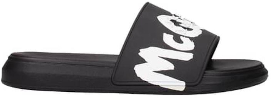(W) 亚历山大·麦昆 黑白涂鸦logo橡胶拖鞋 686931W4QS31070 Order (W) 亚历山大·麦昆 黑白涂鸦logo橡胶拖鞋 686931W4QS31070