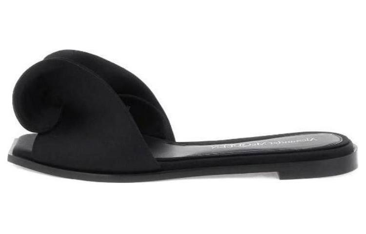 Buy Alexander McQueen 亞歷山大麥昆 露趾舒適 一字拖鞋 女款 黑色