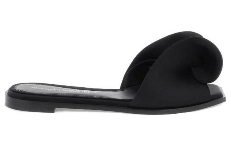 Order Alexander McQueen 亞歷山大麥昆 露趾舒適 一字拖鞋 女款 黑色
