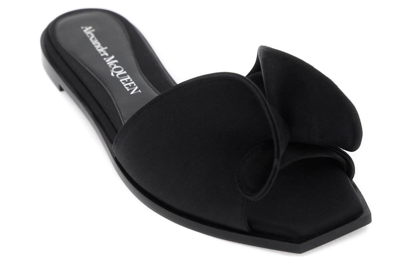 Lookbook Alexander McQueen 亞歷山大麥昆 露趾舒適 一字拖鞋 女款 黑色