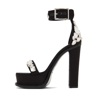 (W) Alexander McQueen Slide 'Black Toe Loop'