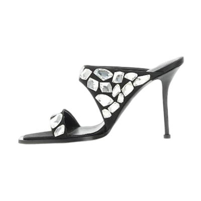 (W) Alexander McQueen Slide 'Black Toe Loop'