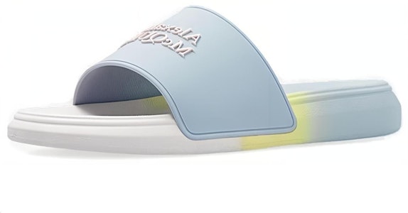 (W) Alexander McQueen Selipar 'Logo Timbul Biru' 733079W4RF34651 Shop (W) Alexander McQueen Selipar 'Logo Timbul Biru' 733079W4RF34651