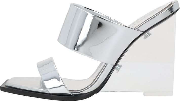 (Women) Alexander McQueen Slide 'Silver High Heel' 747189W4WG08100 Buy (Women) Alexander McQueen Slide 'Silver High Heel' 747189W4WG08100