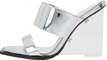 (Women) Alexander McQueen Slide 'Silver High Heel' 747189W4WG08100 (Women) Alexander McQueen Slide 'Silver High Heel' 747189W4WG08100