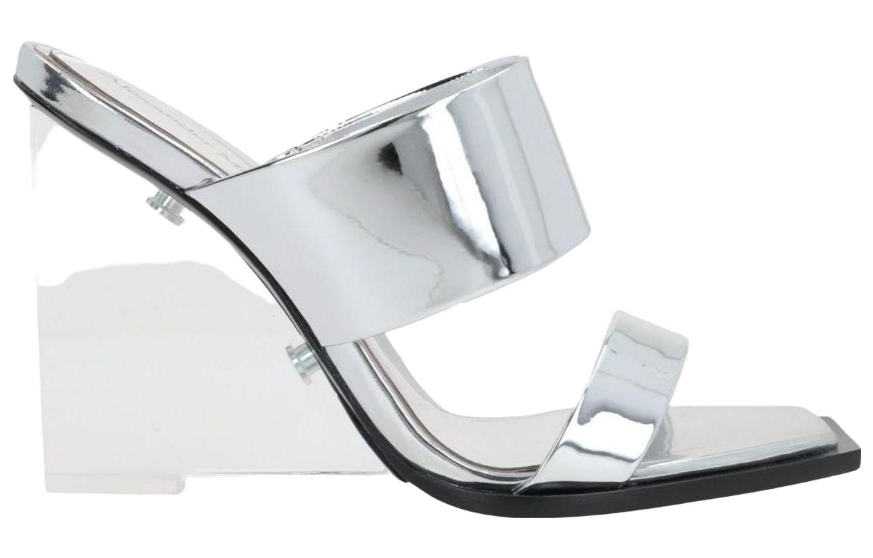 Order (W) アレキサンダー・マックイーン シルバー ハイヒール スライド 747189W4WG08100