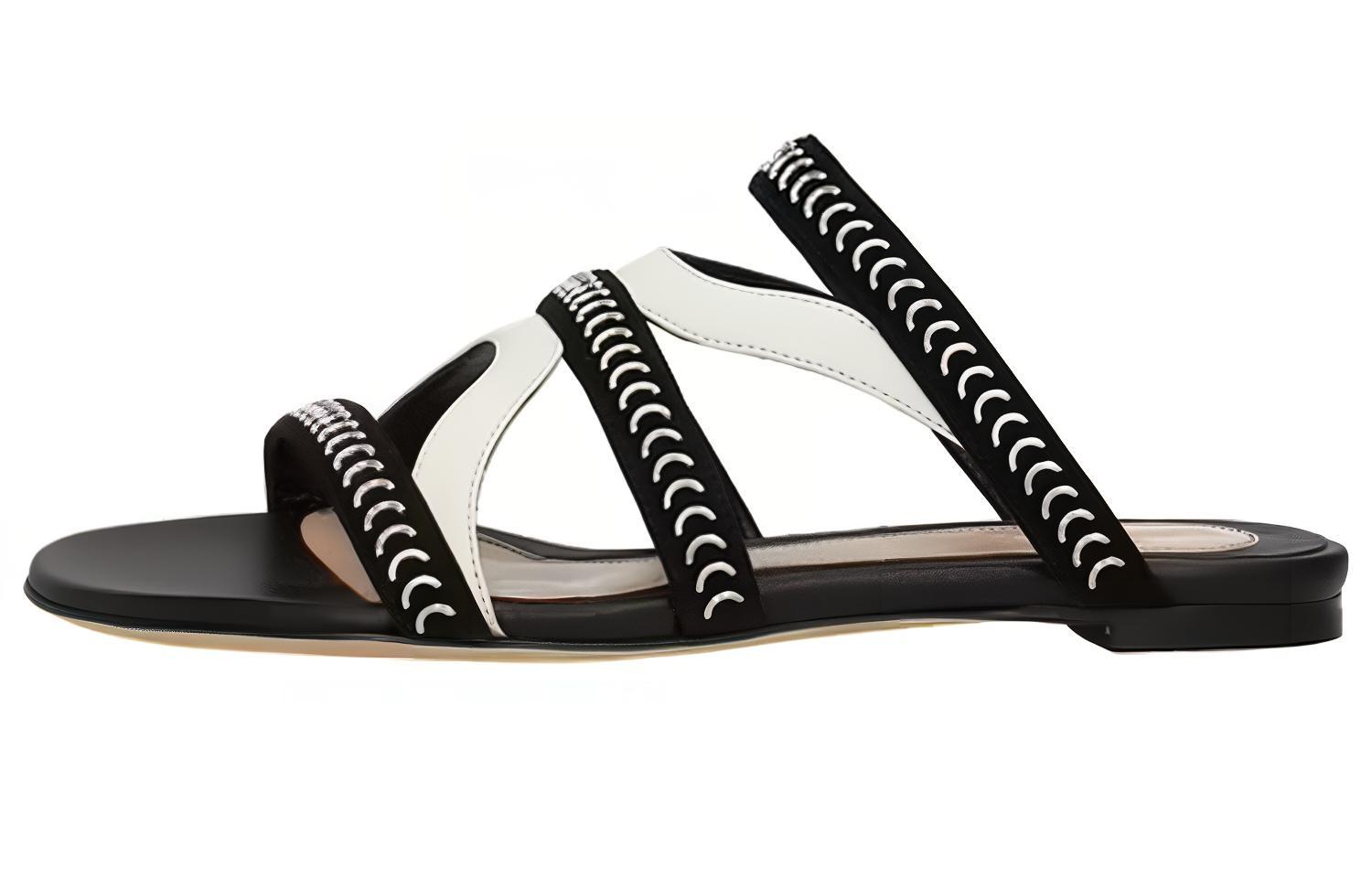 Buy (W) Sandalias Alexander McQueen Slide 'Negro Blanco' 559911WHV621090