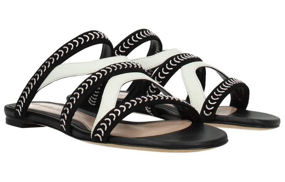 Order (Women) Alexander McQueen Slide Sandal 'Black White' 559911WHV621090