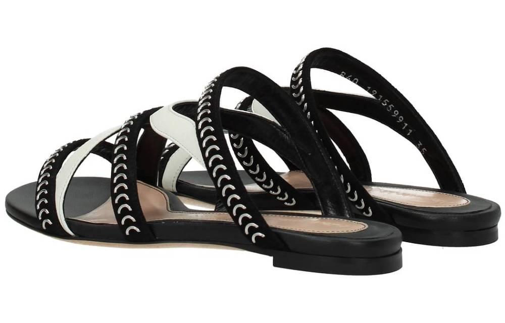 Lookbook (W) Sandalias Alexander McQueen Slide 'Negro Blanco' 559911WHV621090