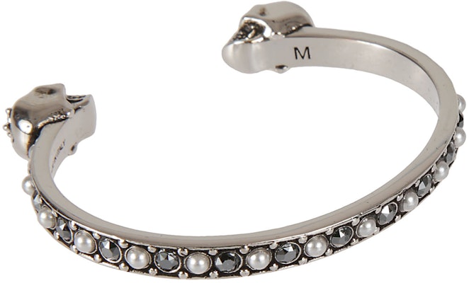 (W) Alexander McQueen 雙骷髏黃銅手鐲 復古銀 553653J160Y1328 Lookbook (W) Alexander McQueen 雙骷髏黃銅手鐲 復古銀 553653J160Y1328