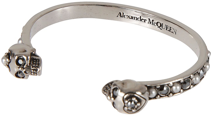 (W) Alexander McQueen 雙骷髏黃銅手鐲 復古銀 553653J160Y1328 Shop (W) Alexander McQueen 雙骷髏黃銅手鐲 復古銀 553653J160Y1328