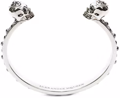 Purchase (Women) Alexander McQueen Slim Double Skull Brass Bangle Antique Silver 553653J160Y1328