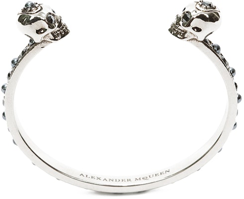 (W) Alexander McQueen 雙骷髏黃銅手鐲 復古銀 553653J160Y1328 Purchase (W) Alexander McQueen 雙骷髏黃銅手鐲 復古銀 553653J160Y1328