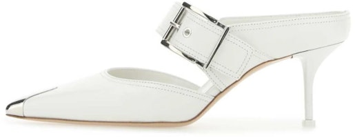 (Women) Alexander McQueen Slip-On Heels 'Punk Buckle White' 709993WHSWD9359 (Women) Alexander McQueen Slip-On Heels 'Punk Buckle White' 709993WHSWD9359