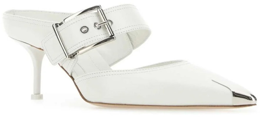 (Women) Alexander McQueen Slip-On Heels 'Punk Buckle White' 709993WHSWD9359 Order (Women) Alexander McQueen Slip-On Heels 'Punk Buckle White' 709993WHSWD9359